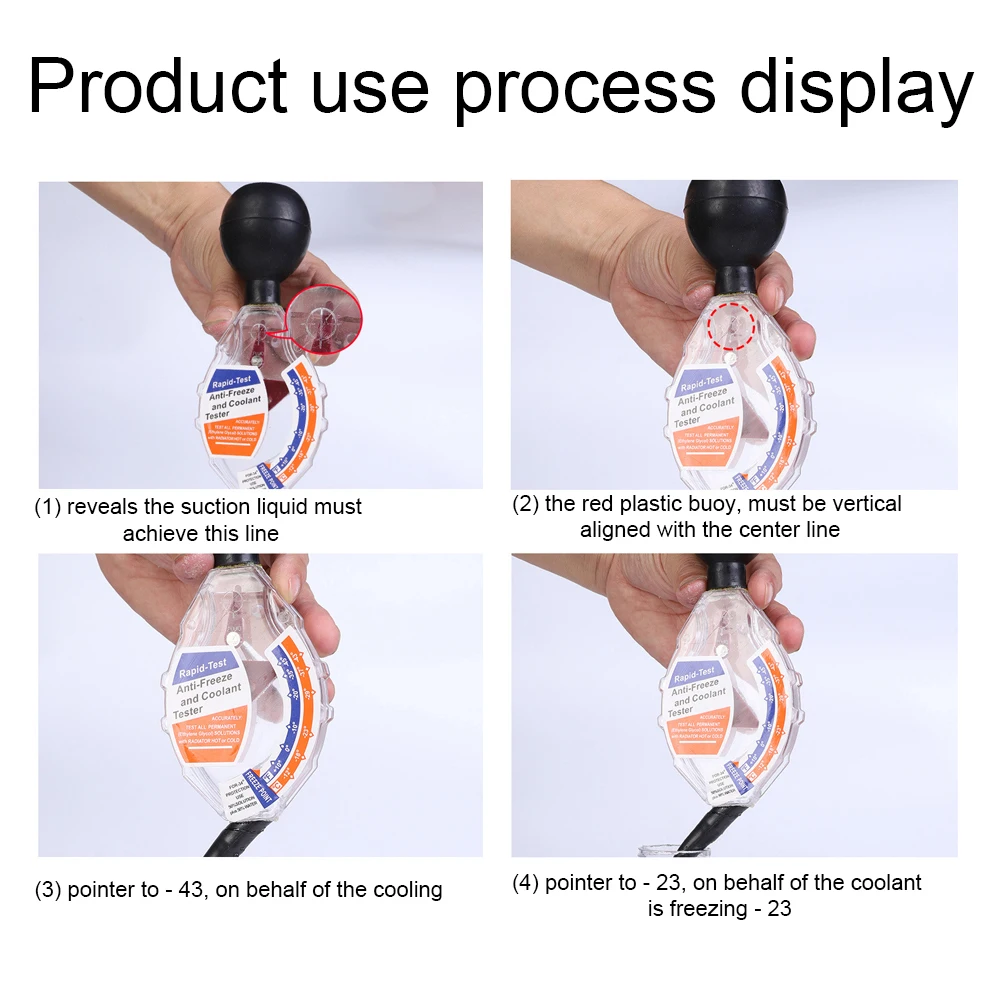 Handheld Portable Densitometer Antifreeze Dial Density Meter ℃/℉ Calibrate Car Radiator Coolant Tester