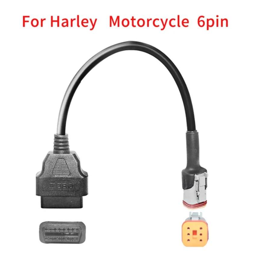 

1Pcs Motorcycle 6 Pin to 16 Pin OBD2 Diagnostic Cables Adapter For Harley Davidson Support ELM327 OBD Scanner Obdii Code Reader
