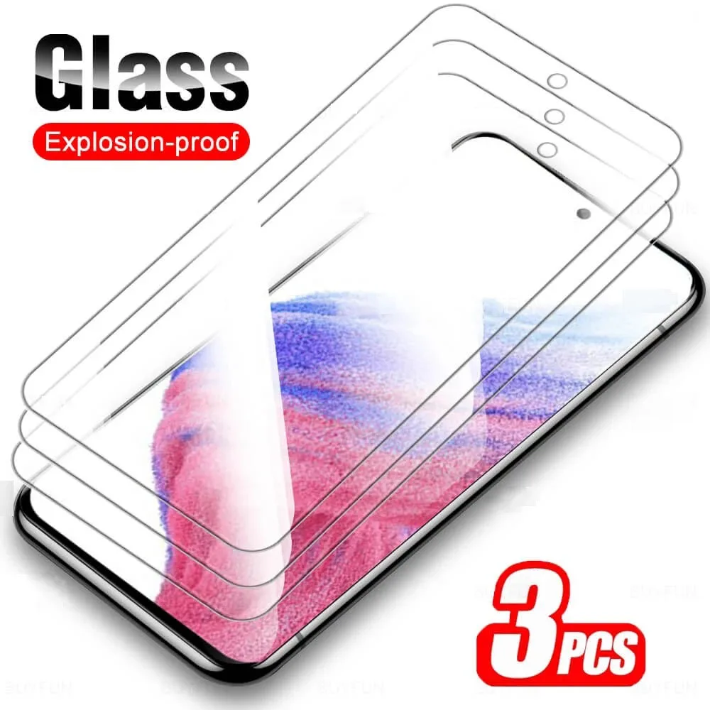 

3PCS Protective Glass For Samsung Galaxy A03 A13 A23 A33 A53 A73 M13 M23 M33 M53 5G Full Cover Screen Protectors Film