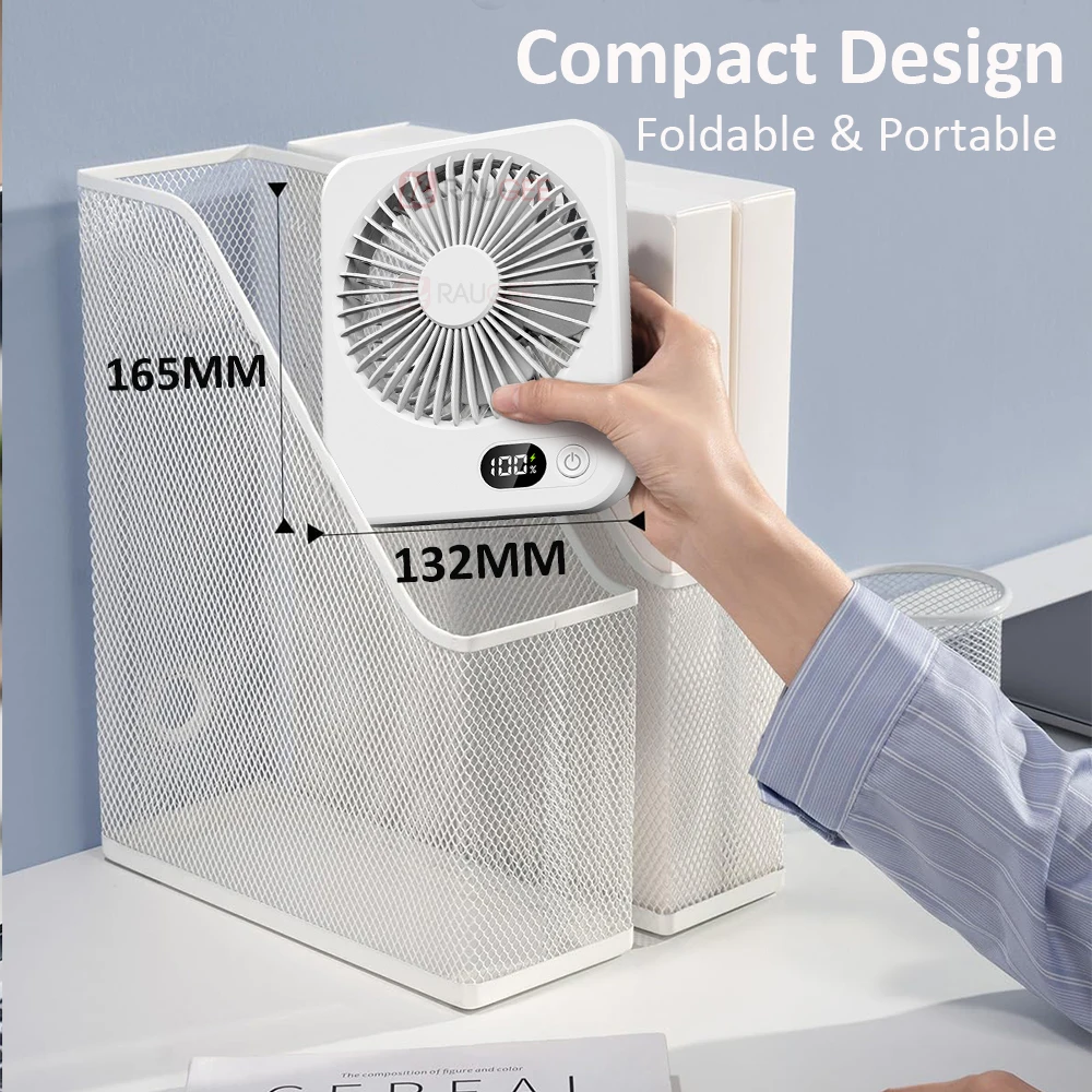 Mini Portable USB Rechargeable Wall Mount Hanging 5 Gear Student Desk Office Camping Table Fan_voghion.com