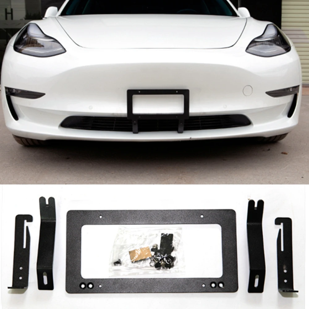 

Черная крышка для номерного знака Tesla из цинкового сплава, держатель, монтажная рамка + винтовая крышка для Tesla Model 3, модель Y
