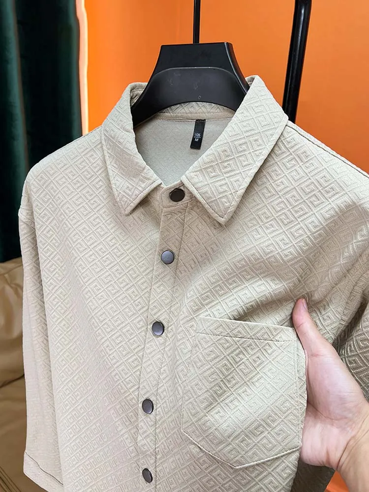 

Роскошная Осенняя трендовая Классическая текстурная Повседневная модная деловая рабочая одежда с отложным воротником Высококачественная брендовая куртка Новый Топ