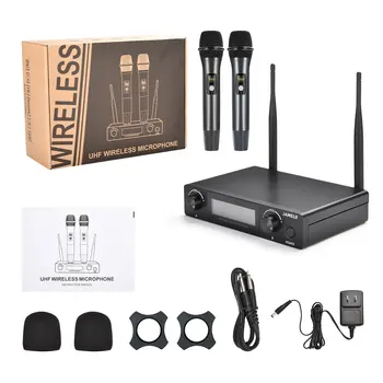 Dual Metal Wireless Microphones for Karaoke & Home Ktv - Uhf System W/ Auto Pairing, Crystal Clear Sound, 200Ft Range Party