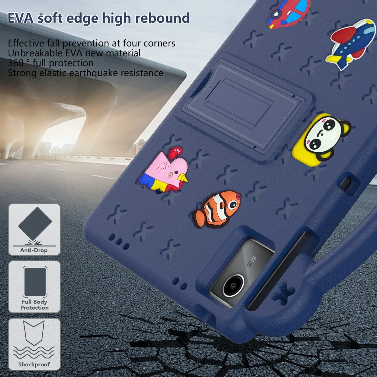 Children's EVA Stand Case with Handle Holder - Durable Protective Cover