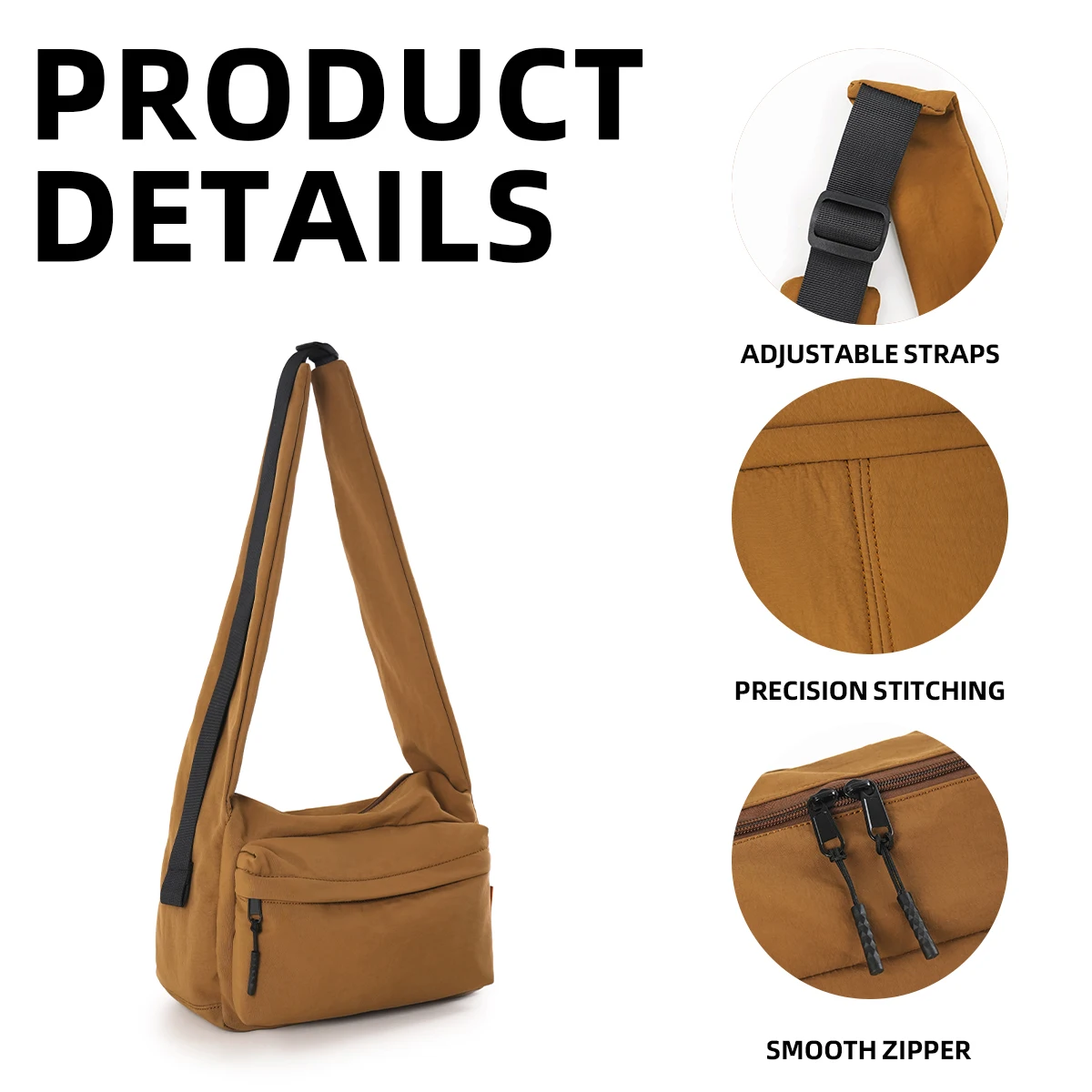 Crossbody Bag for Men, Large Capacity Student Canvas Shoulder Bag, Chest Bag, Commuting Cycling Waist Bag, Mobile Phone Bag, Portable Small Shoulder Bag