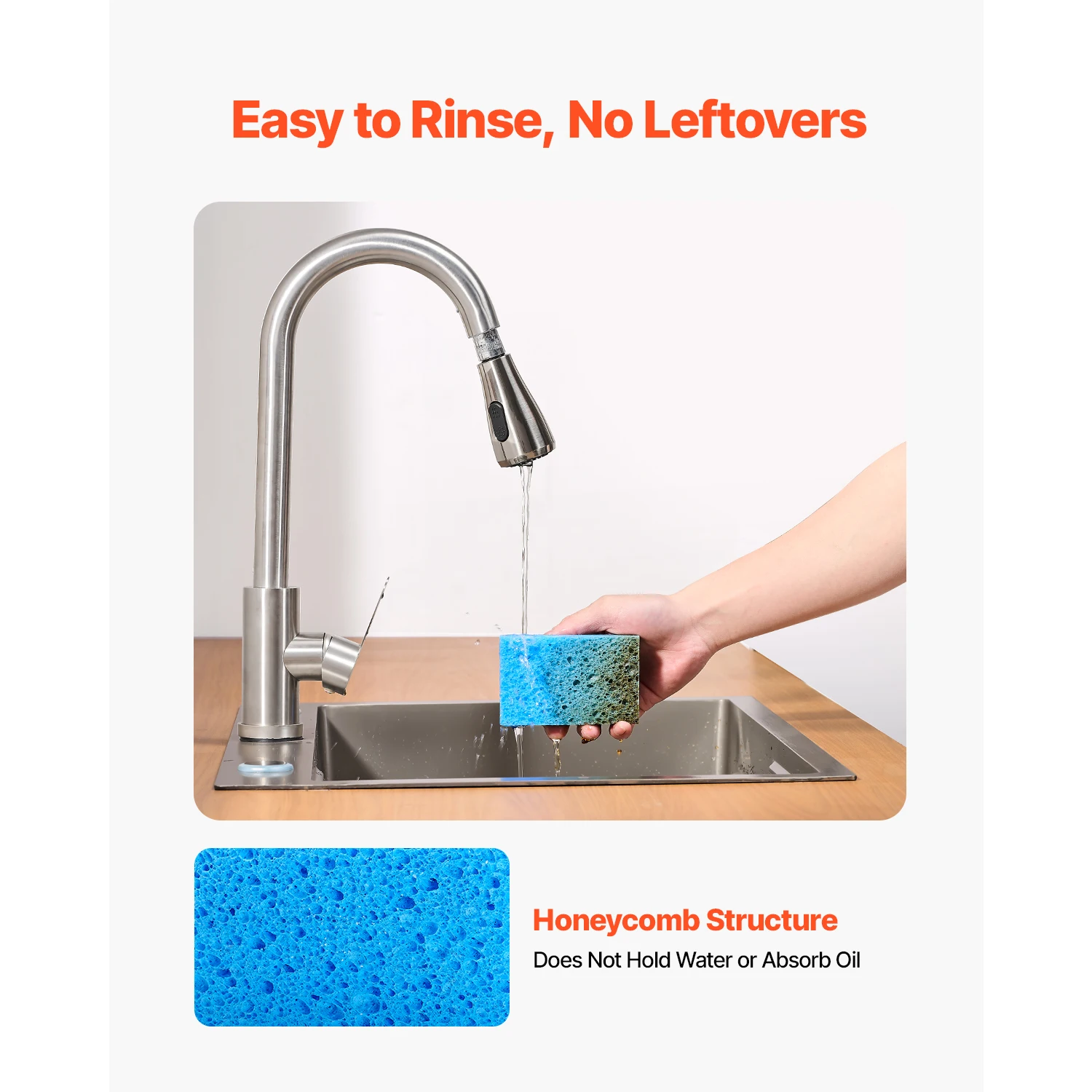 SucceBuy Sponges 12 Pcs Durable Natural Kitchen Sponges with Honeycomb Structure & Quick Water Absorption Fit for Home Cleaning