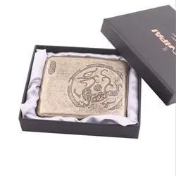 Vintage - Style Carved Cigarette Storage Case with Gift Box Packaging (Brown)