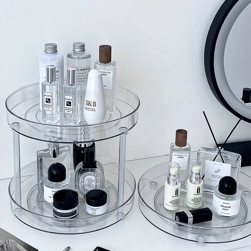 360° Rotatable Desktop Cosmetic Rack Bathroom Shelf Large-capacity Perfume Aromatherapy Skin Care Product Storage Rack Organizer 4