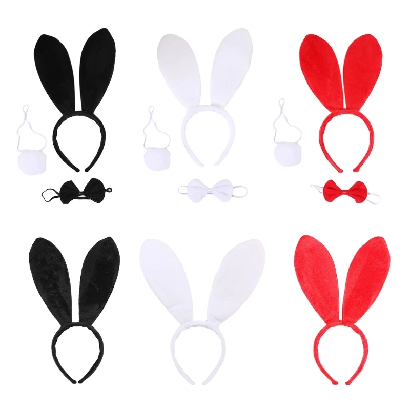 

Women Sexy RabbitEar Headband Bowtie Rabbit Tail LolitaStyle Carnivals Party Costume Halloween Party Cosplay DropShipping