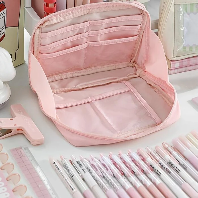 Girl Large Capacity Pencil Bag Aesthetic School Pink Big