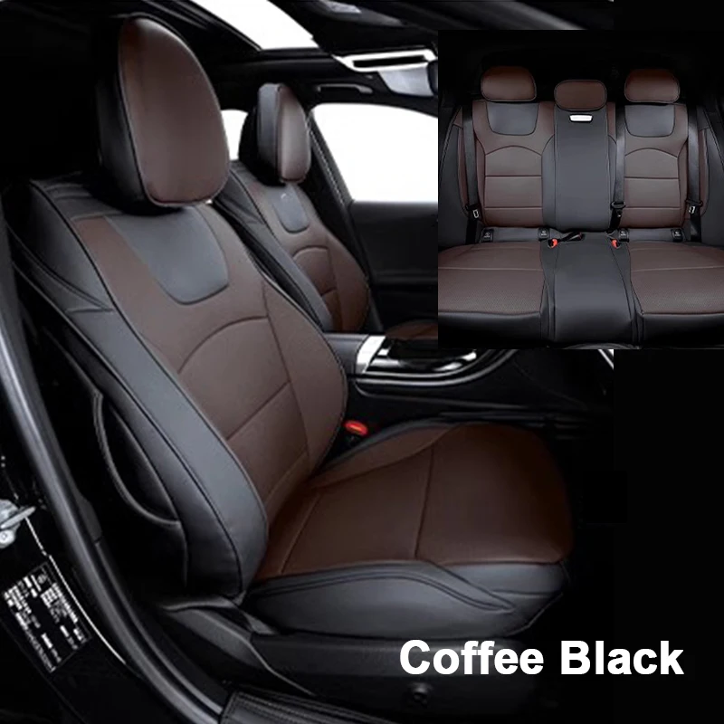 Car Seat Cover Fit For Mercedes Benz EQ EQA 250 300 350 EQB 250 300 350, Seat Covers Full Set, Waterproof Leather Wear-resistant, 5-seater
