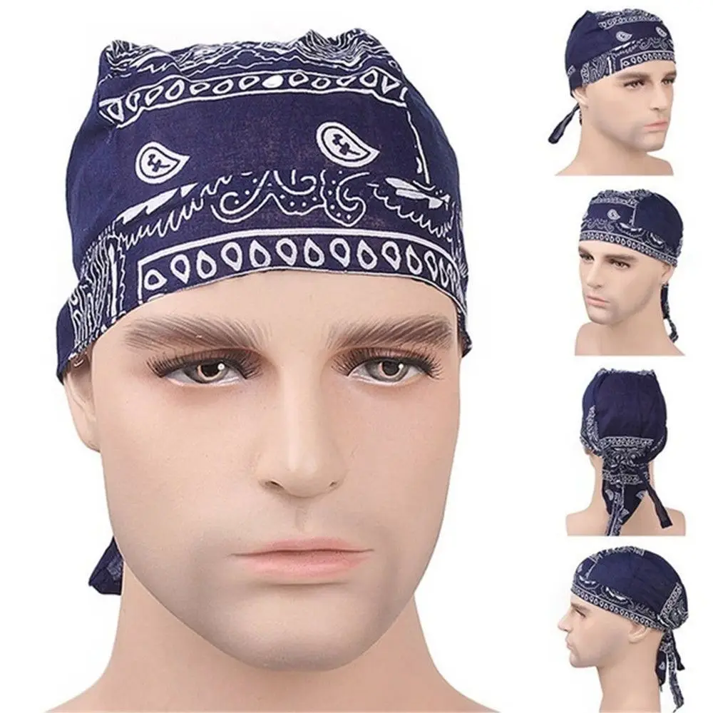 

Cotton Pirate Hat Men Women Elastic Quick Dry Headscarf Bandana Adjustable Outdoor Sport Muslim Turban