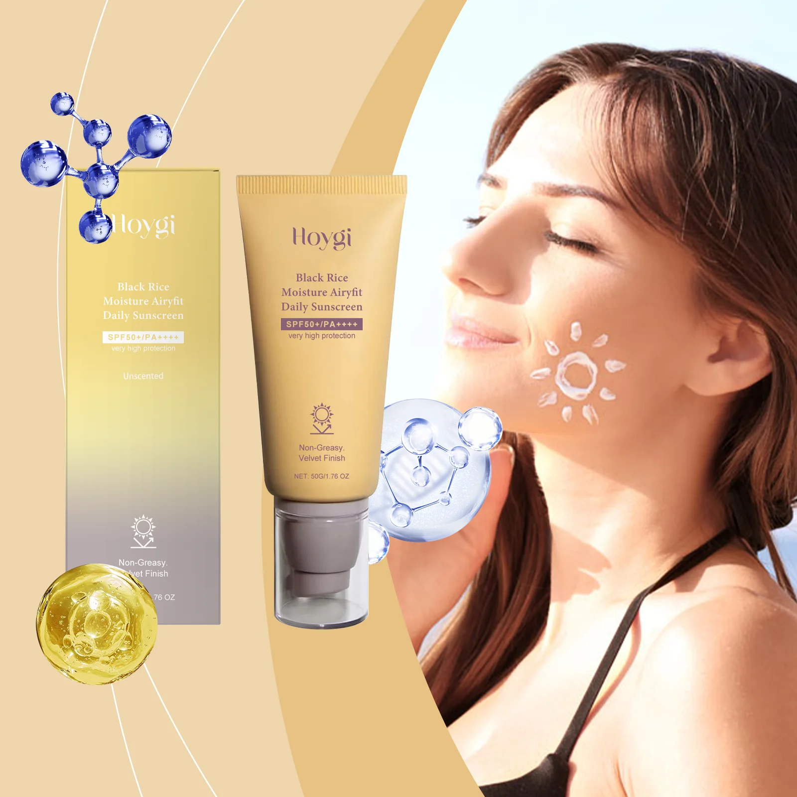 Sunscreen Cream For Face Body Anti UV Prevent Sunburn Oil-Control Waterproof Moisturizer Sunblock Skin Protective Cream_voghion.com