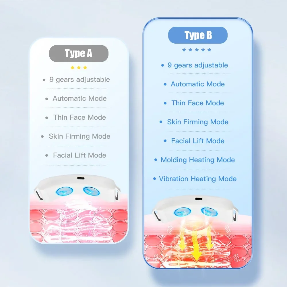 EMS Vibration V-Face Massager Double Chin Face Shaper Facial Lifter Beauty Device Hot Compress Lifting Tightening Slimming Tools