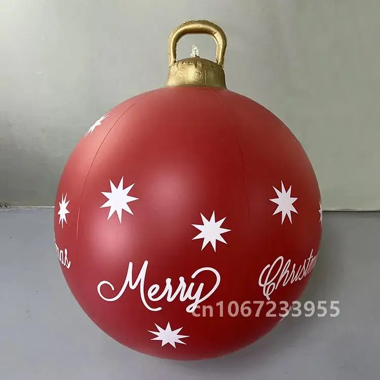 thumbnail image 1 of Bolas inflables de Navidad decoradas de 60 cm, bolas de Navidad, decoraciones para árboles de Navidad al aire libre, adornos inflables de ambiente, juguetes, 1 of 5