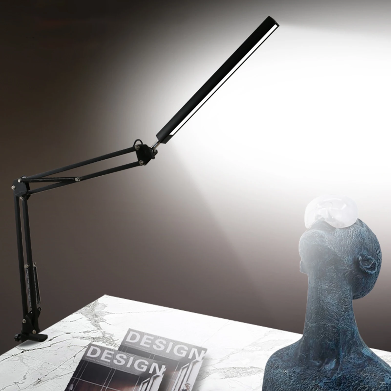 

LEDs Desk Reading Light with Clamp 3 Color Modes & 10 Brightness Levels Memory Function Eye-caring Swing Arm Desk Lamp