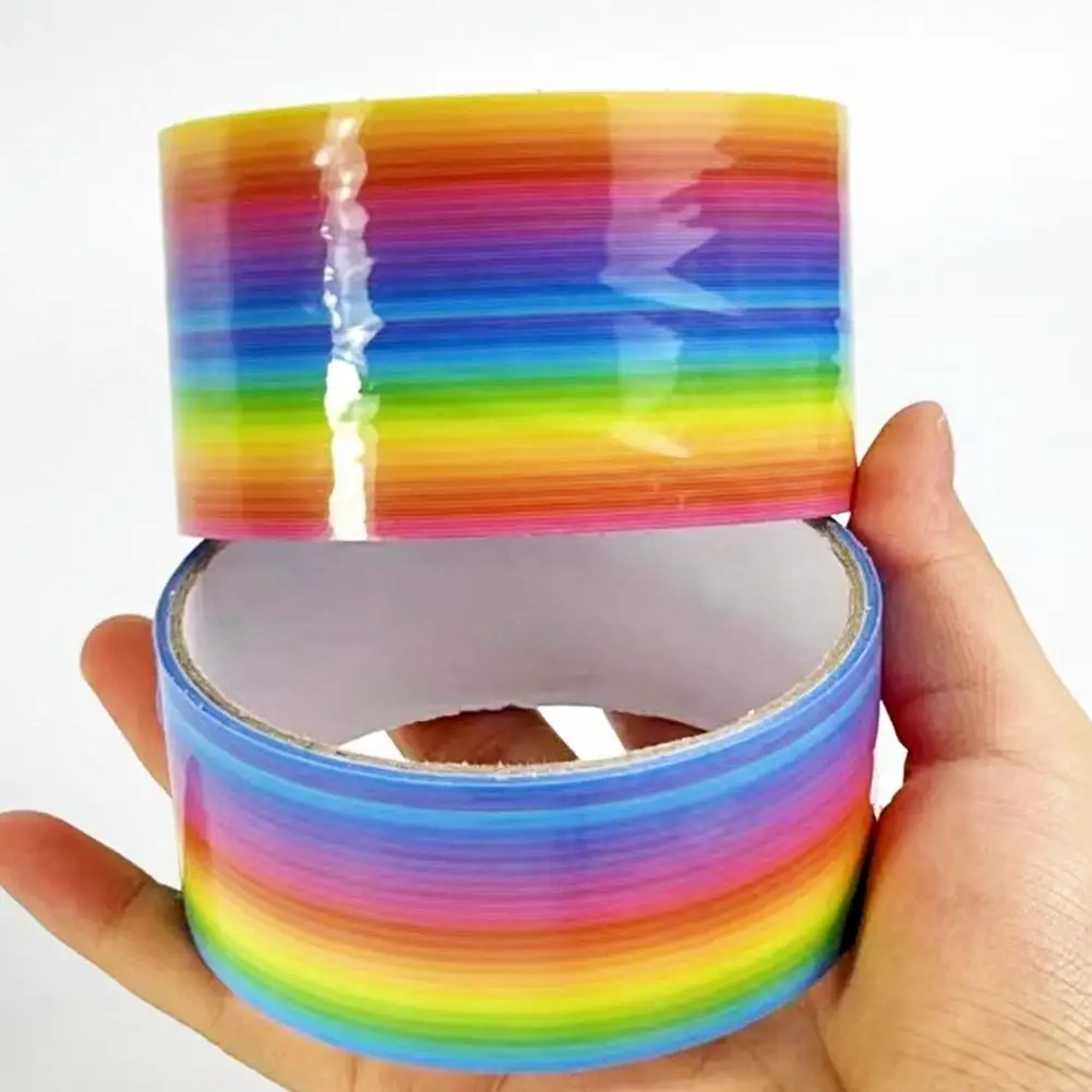 Rainbow Sticky Ball Rolling Tapes Pressure Reducing Adhesive Rolling Toy Colored Ball Sticky Ball Adhesive Toys 3