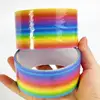 Rainbow Sticky Ball Rolling Tapes Pressure Reducing Adhesive Rolling Toy Colored Ball Sticky Ball Adhesive Toys 3