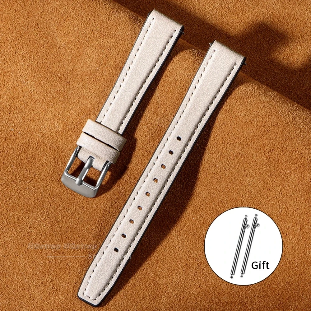 Sleek Leather & Silicone Quick Release Watch Strap - Ultra Thin Universal Wrist Band