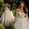 Exquisite Wedding Dress Ball Gown Strapless Appliques Sequins Pearls Long Sleeve Floor-Length Bride Vestido De Noiva Custom Made 1