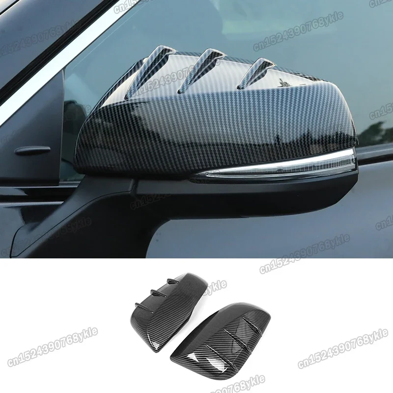 

carbon fiber car rearview cover trims for toyota highlander 2020 2021 2022 2023 xu70 interior accessories hybrid sle sport 2024