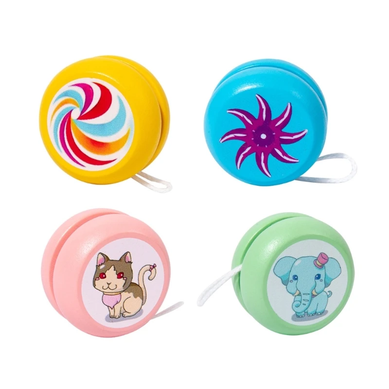 

N80C Cartoon Wooden YoYo Ball Toy Develop Focusing and Coordination