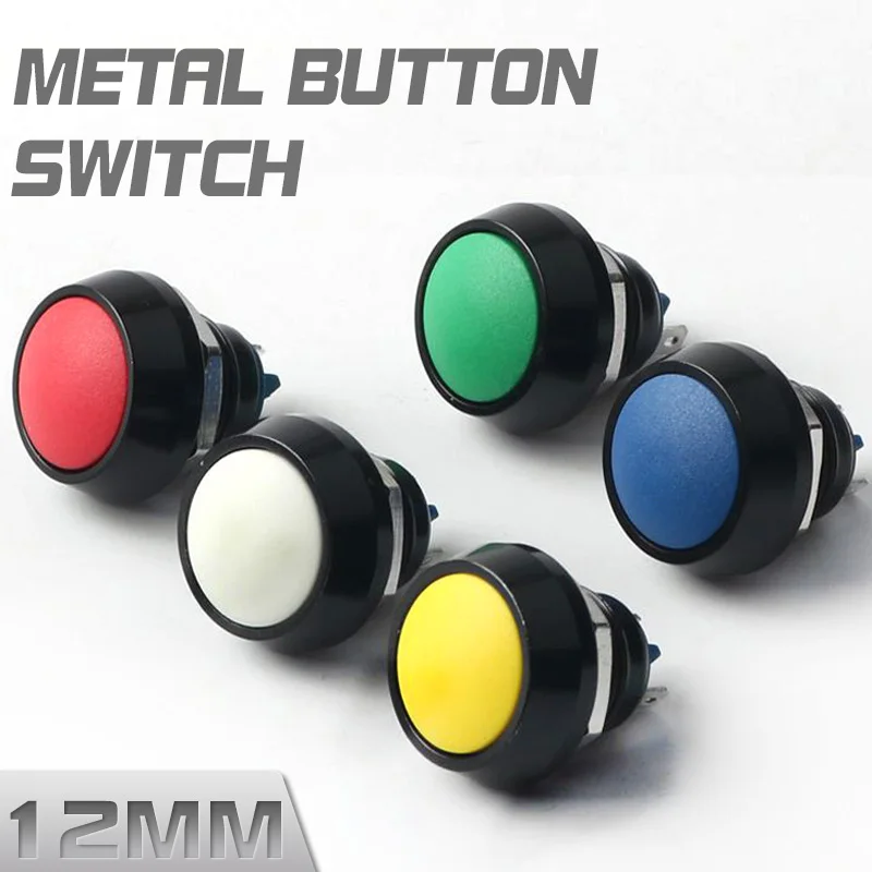 

12mm 2Pin Mini Switch 3A Waterproof Switch Momentary Push Button Switch Since The Reset Non-Locking 12V 1NO 110V