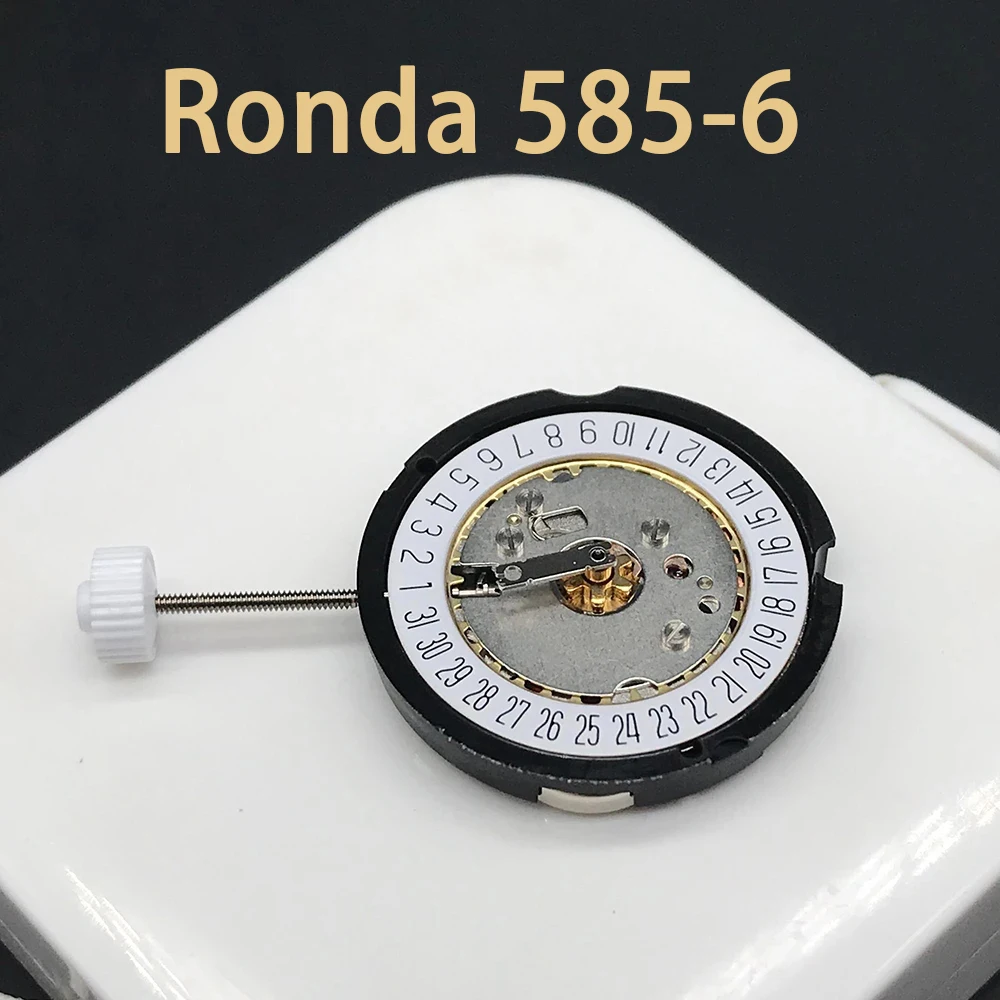 

New watch accessories imported movement Ronda 585 quartz movement 585-6 with date wheel including battery