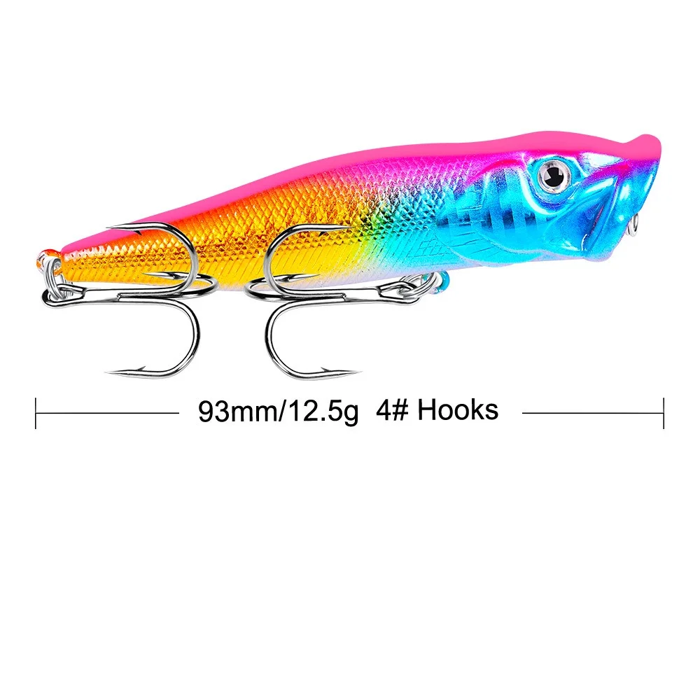 1 Stück Schwimmender Oberflächenköder 9,3cm / 12,5g Künstlicher Wobbler Plastik-Hartköder Weitwurf Realistisches Angelzubehör – Detail 7