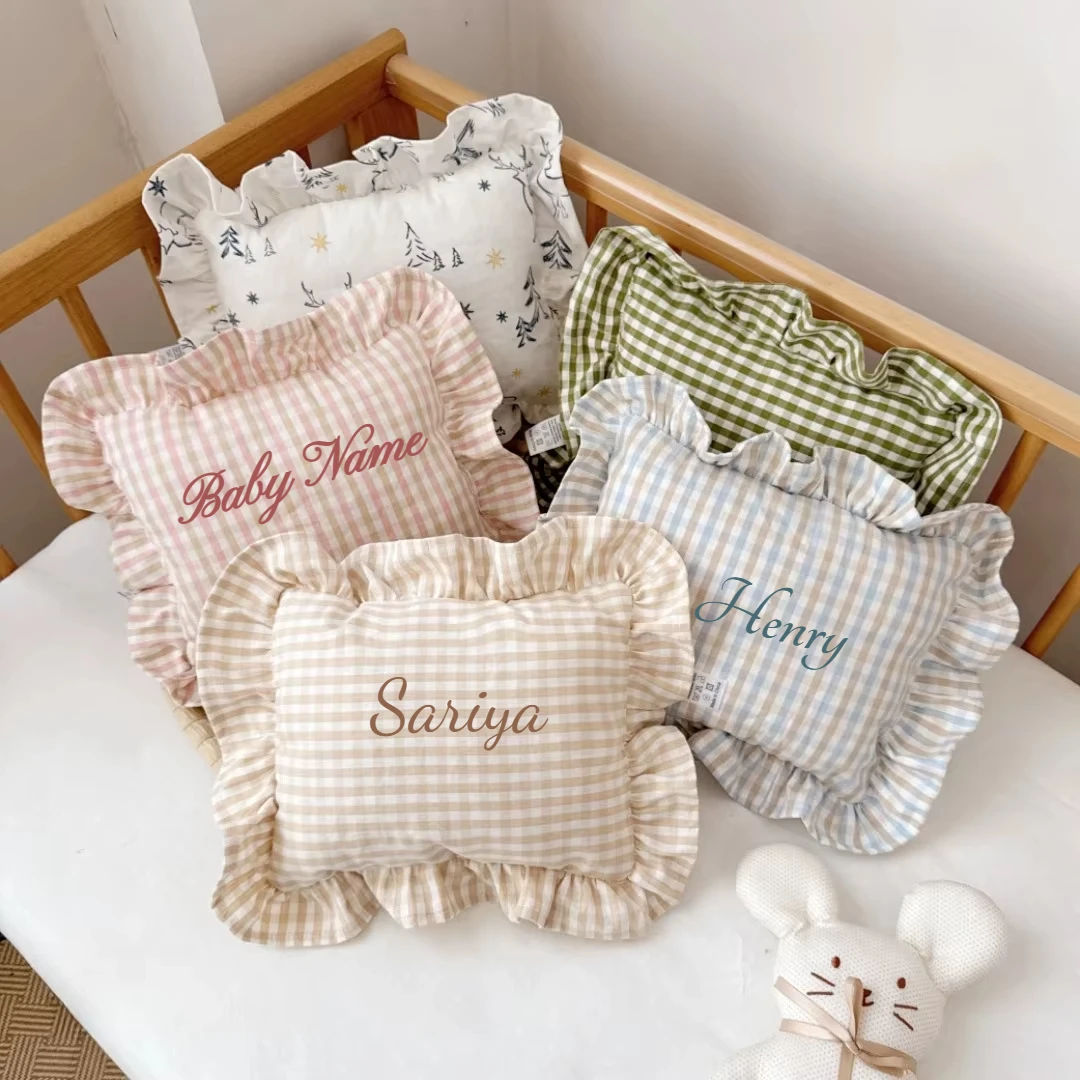Custom Name Baby Pillow with Ruffles