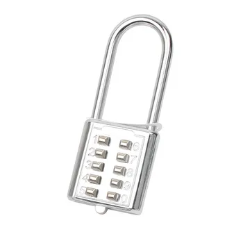 Large Size 5 Digit Silver Push Button Combination Padlock Padlock Number Luggage Travel Code Lock Travel Accessories 1