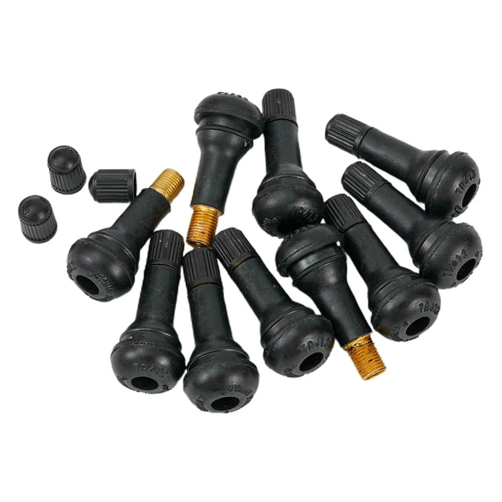 

Car Tubeless Tire Valve 10Pcs/Set TR413 Tire Universal Rubber Valve Aluminum Alloy Material Rubber Valve Contains Valve Core