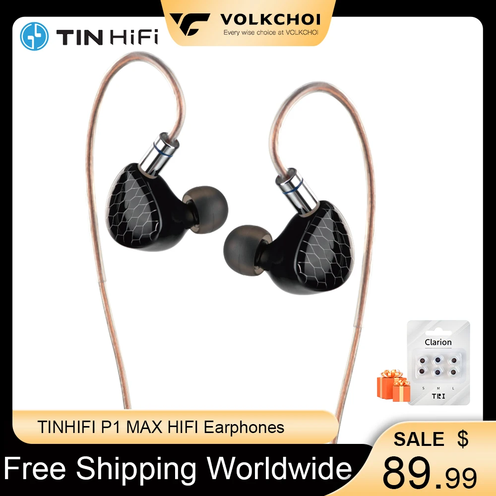 

TINHIFI P1 MAX HIFI наушники IEMS 14,2 мм плоский магнитный привод наушники-вкладыши с 0,78 мм 2 контактами