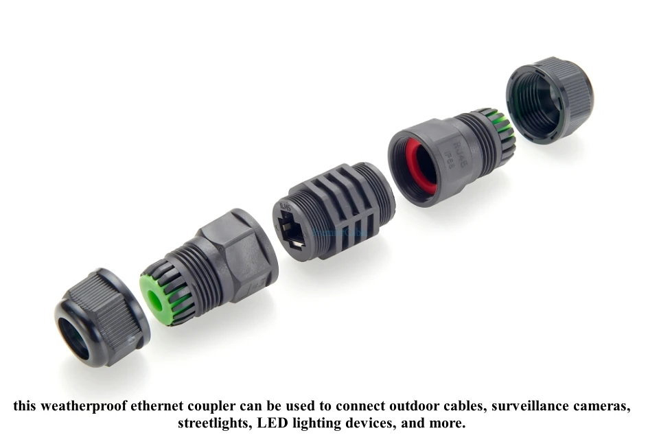 Ip67 wasserdichter rj45-Koppler cat5e cat6 Inline-Zuführung durch Anschluss Ethernet LAN Extender Buchse zu Buchse Adapter – Detail 4