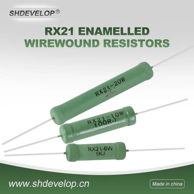 1Pcs Power Wirewound Ceramic Resistor Rx21-6W10W15W20W Load Aging Plug-In Resistor 5% Copper Pins 0.1 Ohm to 33K Ohm