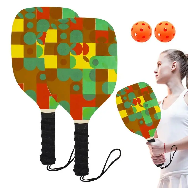 

Pickle Ball Rackets 2 Pack Wooden Pickleball Paddles With Paddle Ball Accessories 1 Mesh Carry Bag Pickle Ball Equipment