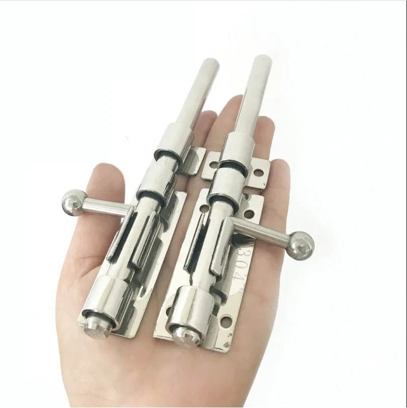 Se4f242f5d7c1474ab5326193fcbd59baF 1Pcs 5.5Inch Stainless Steel Door Latch Sliding Lock Bolt Latch Hasp Staple Gate Safety Lock Home Improvement Hardware