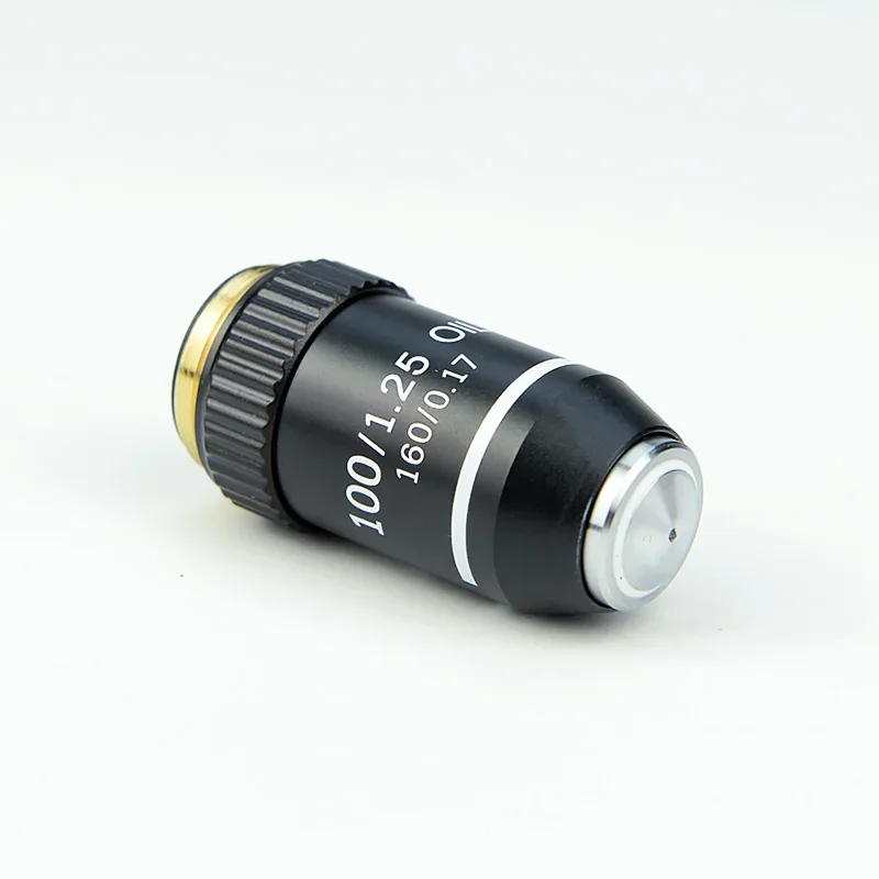 195 Black Achromatic Objective 4X 10X 20X 40X 60X 100X for Biological Microscope Objective Lens RMS 20.2mm Parts