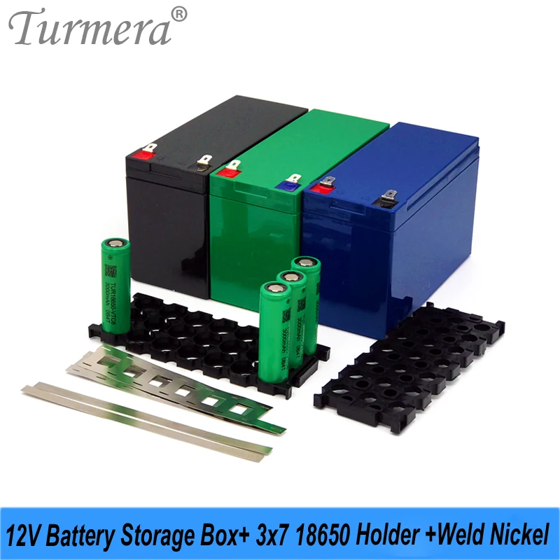 Turmera 12V 7Ah A 20Ah Scatola Batteria 3 X7 18650 Supporto Con Nichel Di Saldatura Per Batterie Al Litio Per Moto Sostituire L'Uso Al Piombo