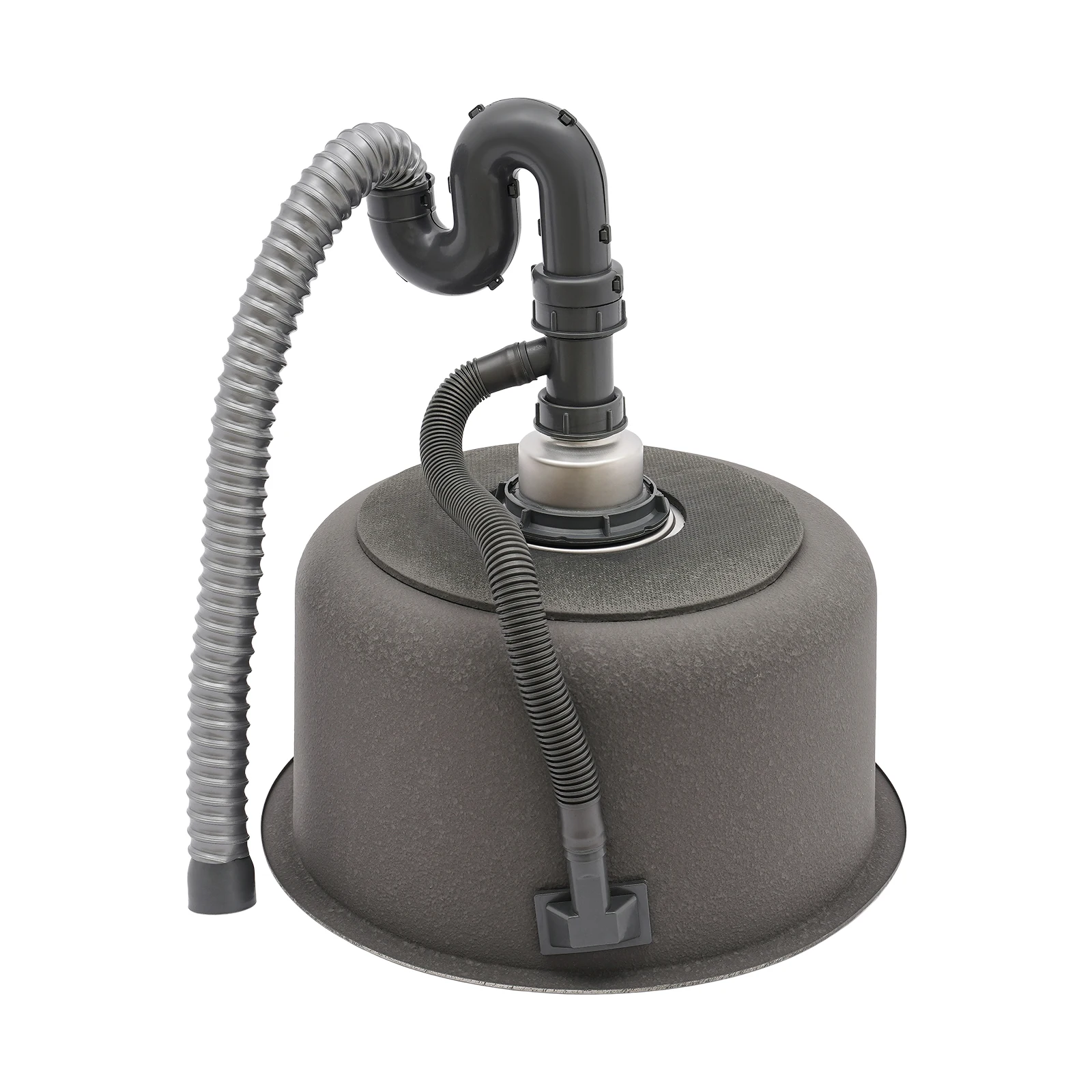 41 cm rundes Waschbecken, Einzelküchenspüle, Spülbecken aus Edelstahl 304, Trog-Set, Geschirrbecken, Geschirrspülbecken, Balkon, Pool, Bar, Splitter – Detail 4