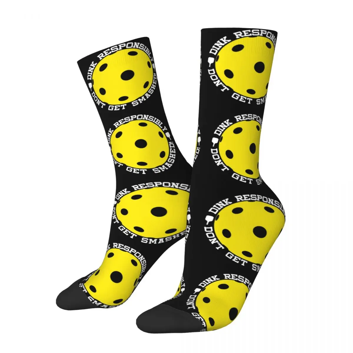 

Harajuku Dink Responsibly Theme Warm Socks Merch Spring Autumn Winter Don't Get Smashed Pickleball Cotton Middle Tube Socks