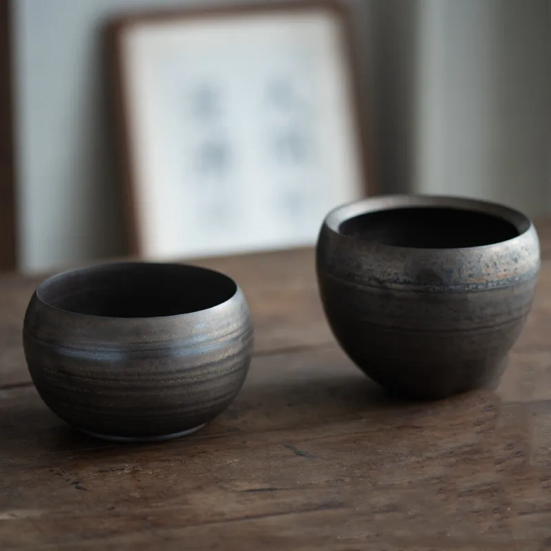 Vintage Coarse Pottery Water Tea Washing Japanese Ceramic Water Bowl Tea Residue Tank Teaware Cleaning Container Tea Wash Bowl