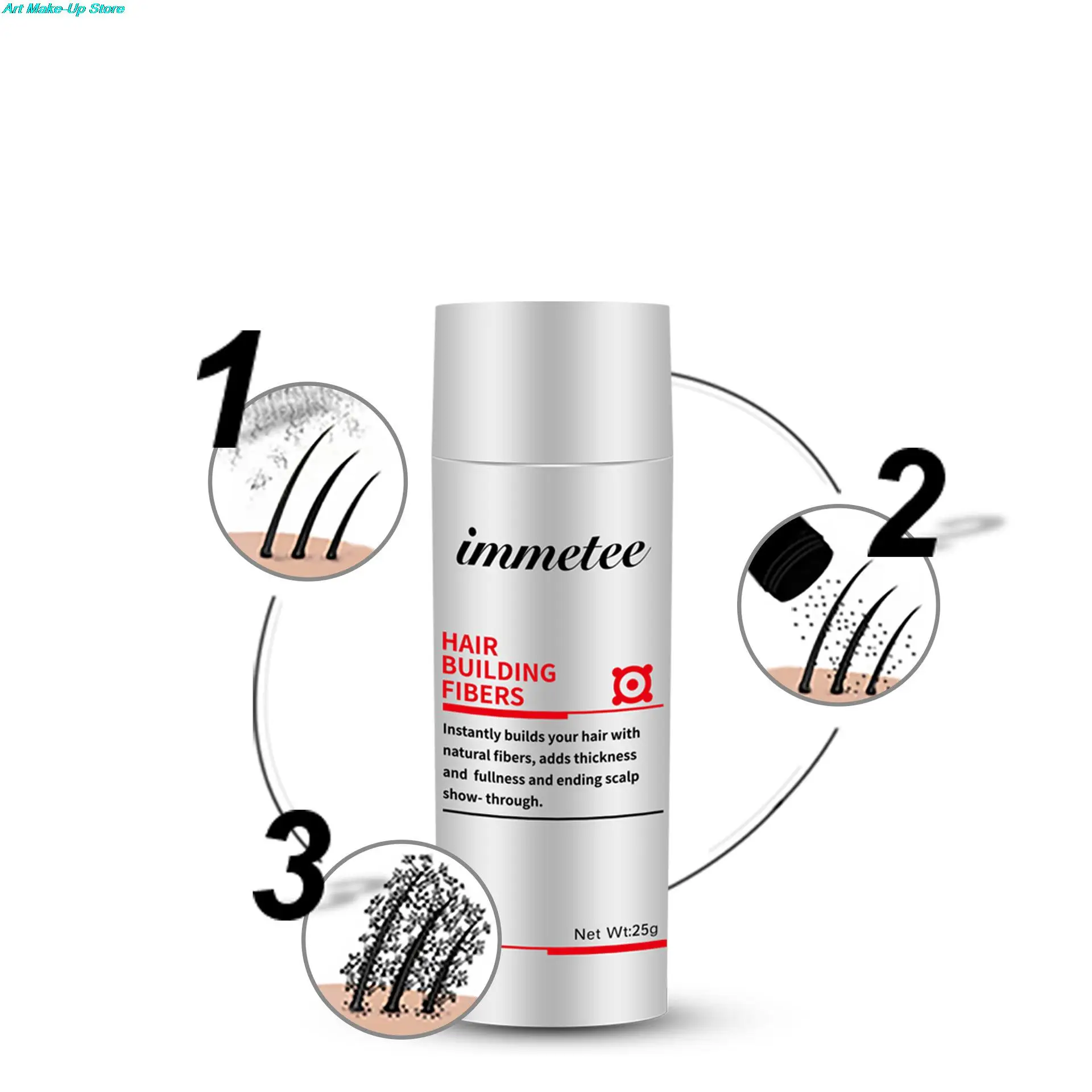 Immetee Full Hair Instantly Hair Building Fibers To Solve Your Thin Instantly Plant Fiber Temples Dense Powder