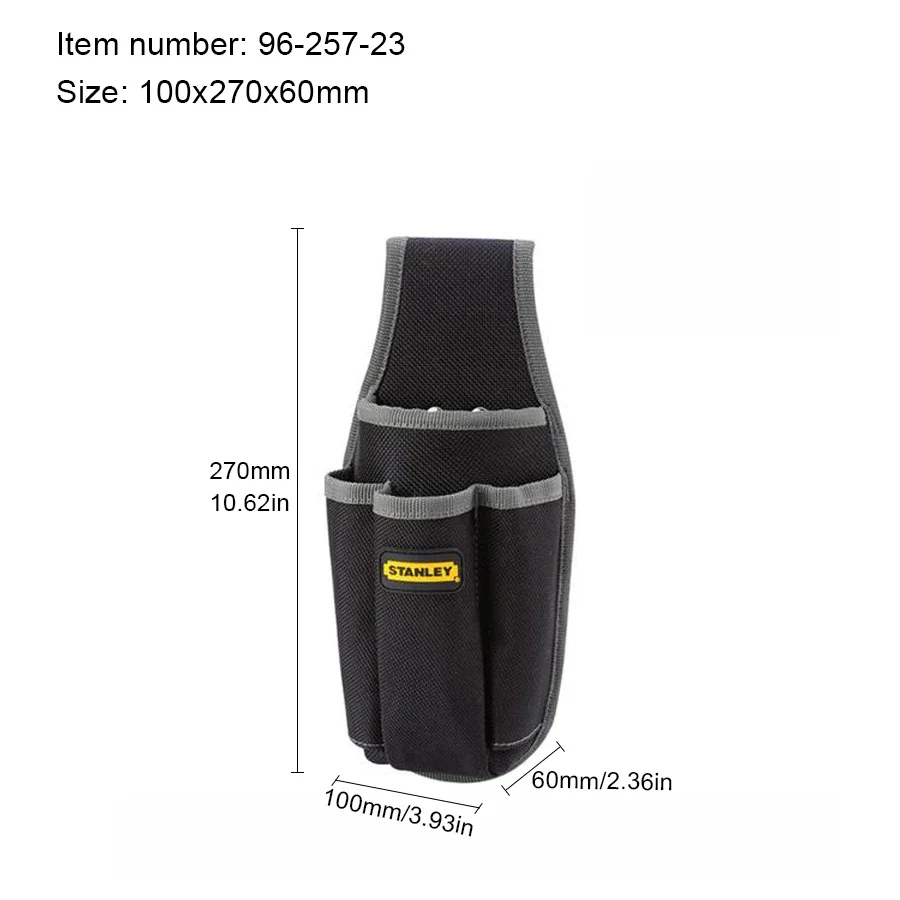 STANLEY 96-257-23 Mini Tool Pouch with 4 Pockets Portable Waistpack Storage Bag Optional Belt Repair Storage Kit