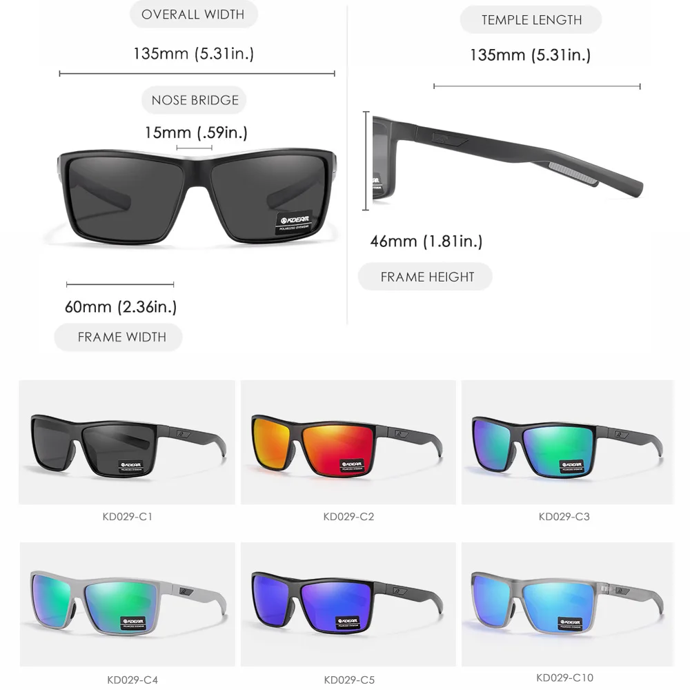 2023 KDEAM Brand Scratch Resistance Sunglasses for Men Polarized