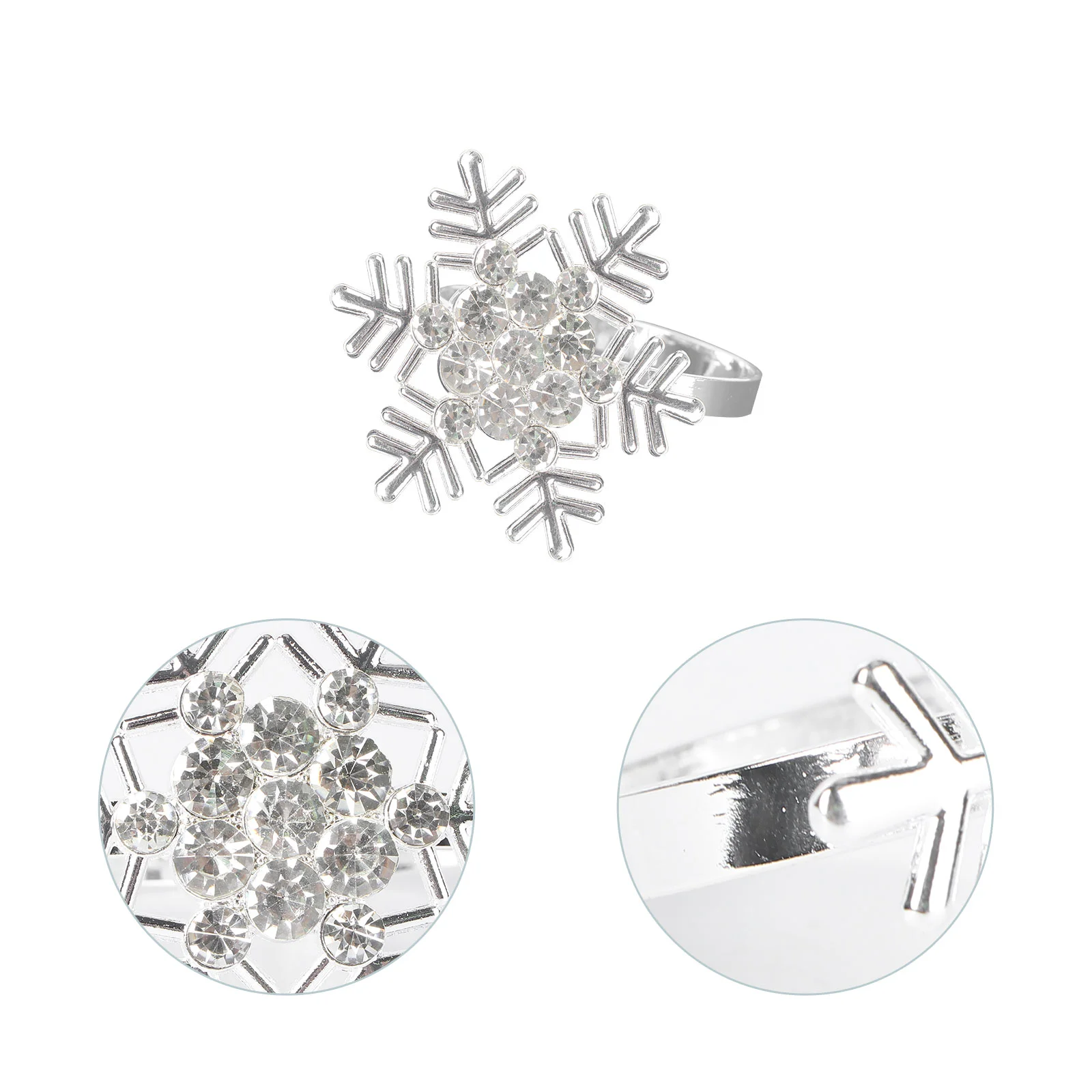 

Snowflake Napkin Rings Christmas 8PCS Serviette Buckles Decoration for Banquet Party Dinner Table Casual or Formal