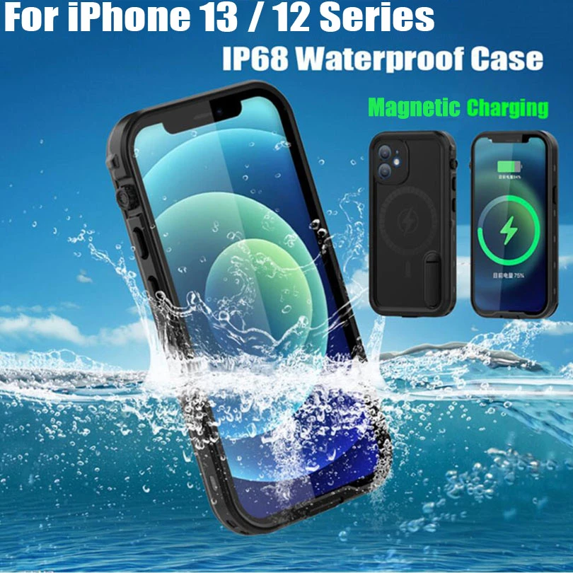 13 case Redpepper IP68 Waterproof Case For Apple iPhone 13 12 Pro Max Shock Drop proof Magnetic Charging Cover Case for iPhone 12 Mini best iphone 13 case