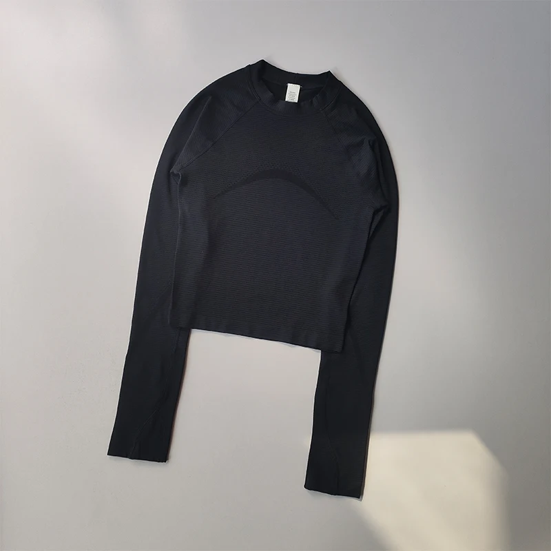 thumbnail image 1 of Deportes nuevos de manga larga para mujer, Otoño e Invierno, cuello redondo, secado rápido, entrenamiento para correr, Pilates, Fitness, Tops, ropa de Yoga, 1 of 6
