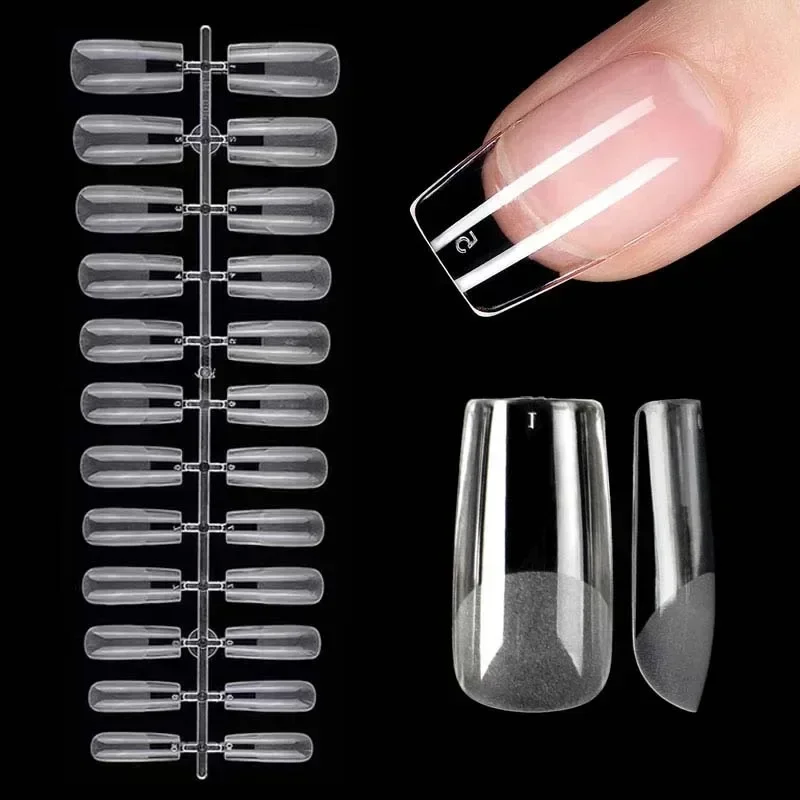 False Nails Soft Gel False Nails Capsule Square Oval Almond Nails Tips for Extension Finger Tips DIY Art Press on Nail Manicure Tool