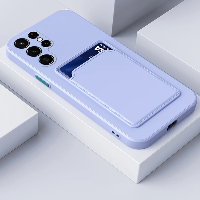 Wallet Card Holder Soft Silicone Case For Samsung S22 S21 S20 Ultra Plus A52 A32 A22 A12 A73 A53 A13 A33 A23 A71 A51 Fun_voghion.com